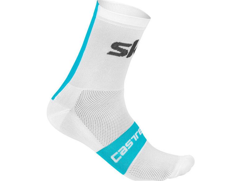 Castelli - Team Sky pánské ponožky Rosso Corsa 13 cm, white
