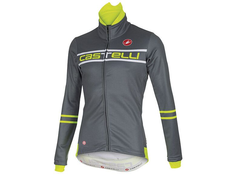 Castelli – pánská bunda Segno, turbulence/yellow fluo