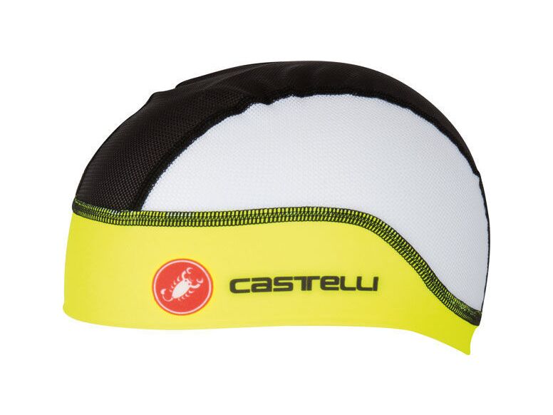 Castelli – čepice pod přilbu Summer, black/yellow fluo
