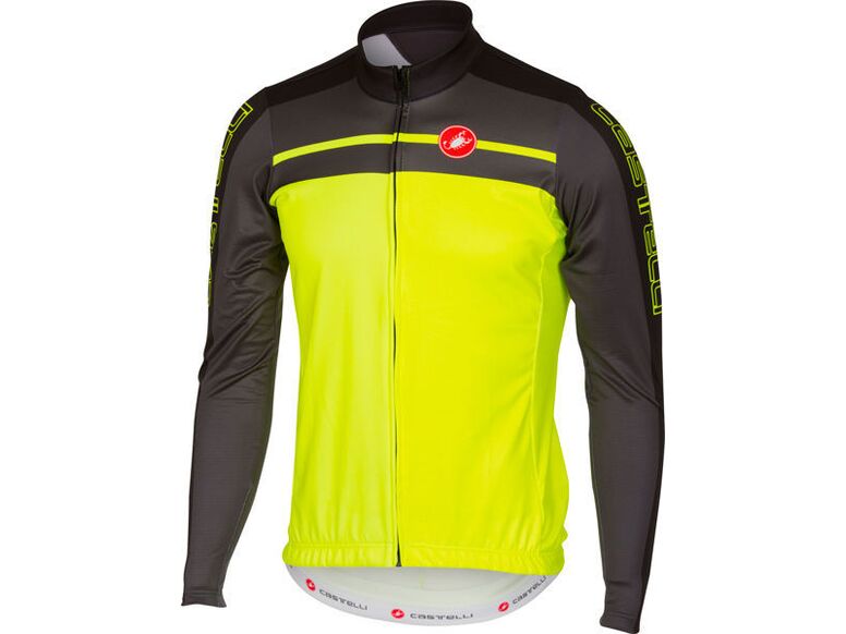 Castelli – pánský dres Velocissimo FZ, yellow fluo/anthracite/ black