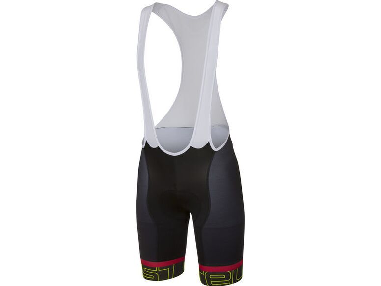 Castelli - pánské kalhoty Volo s vložkou, black/yellow fluo