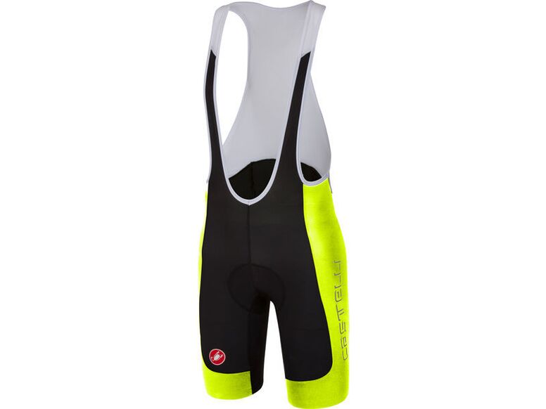 Castelli - pánské kalhoty Evoluzione 2 s vložkou, black/yellow fluo