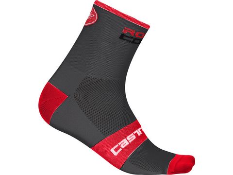Castelli - pánské ponožky Rosso Corsa 6 cm, anthracite/red