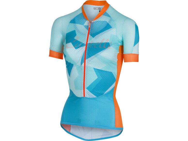 Castelli - dámský dres Climber's, sky blue/orange fluo