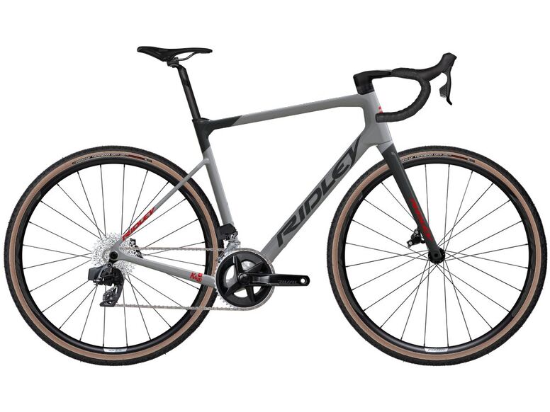 Gravelové kolo RIDLEY GRIFN Rival Etap AXS Elephant Grey/Red/Battle Ship Grey -S