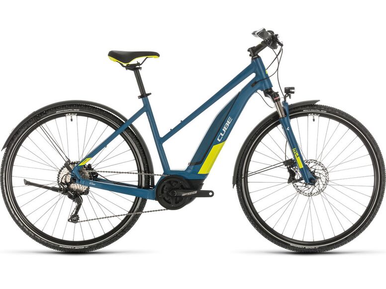 Elektrokolo CUBE NATURE HYBRID EXC ALLROAD 500 TRAPEZE 2020 Blue´n´lime