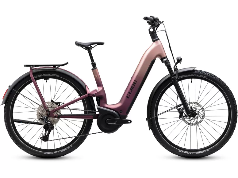 Elektrokolo Cube Nuride Hybrid ONE11 HPC SLX 800 Easy Entry mauve´n´black 2027