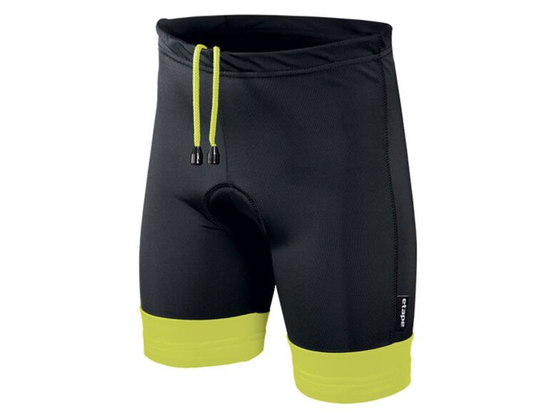 Etape - dětské kalhoty JUNIOR s vložkou, černá/žlutá fluo