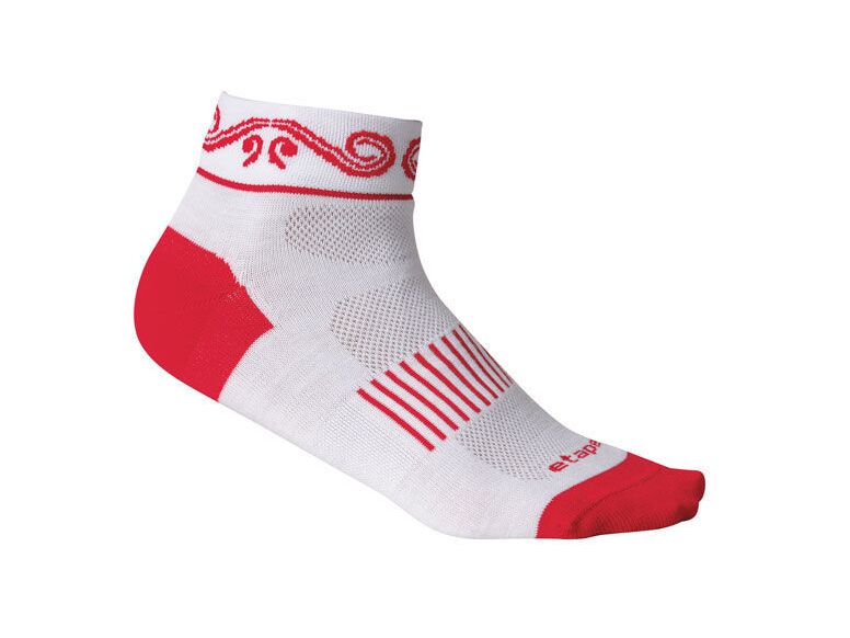 Etape - dámské ponožky KISS, bílá/červená