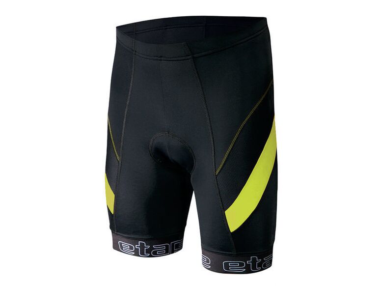 Etape - pánské kalhoty PROFI PAS s vložkou, černá/žlutá fluo