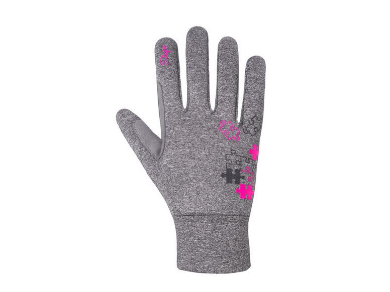 Etape - dětské rukavice PUZZLE WS, šedá melír/růžová