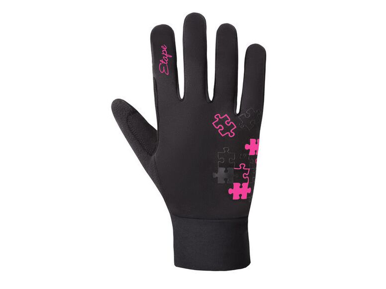 Etape – dětské rukavice PUZZLE WS, černá/růžová
