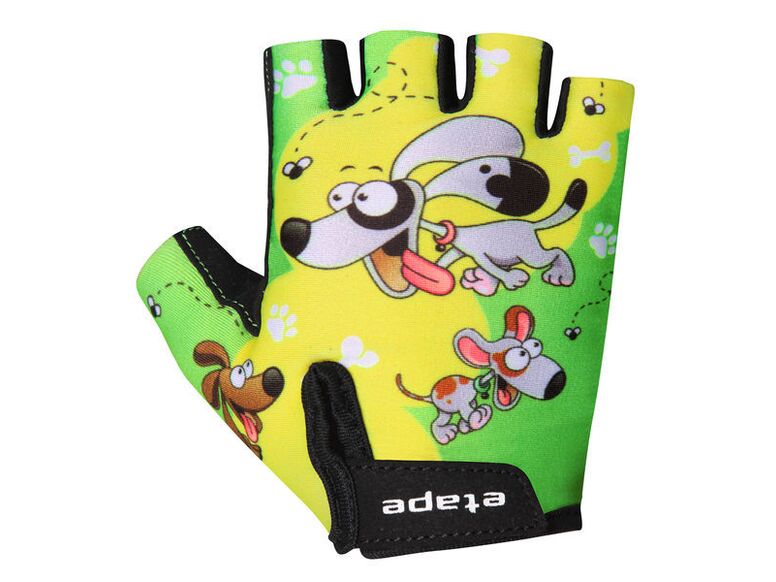 Etape - dětské rukavice REX, žlutá/zelená