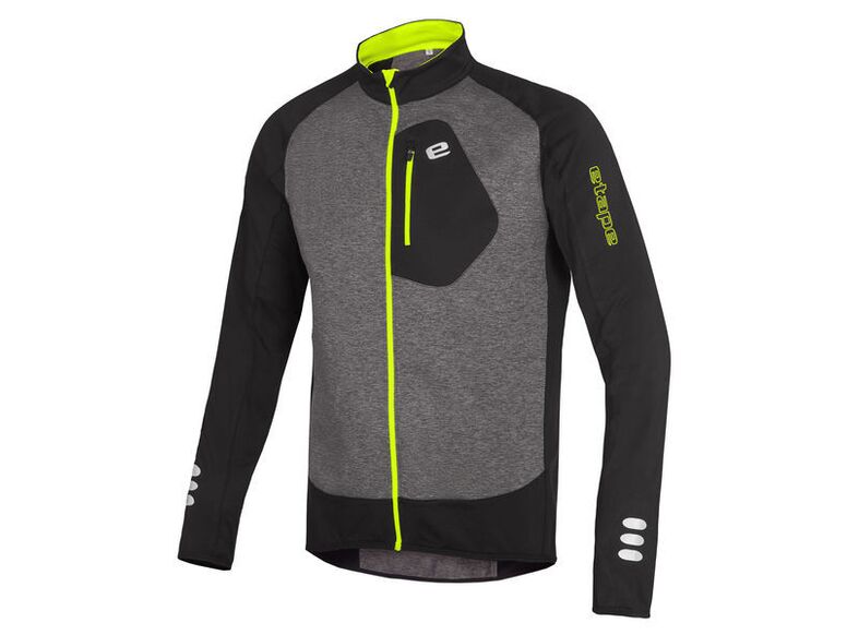 Etape - pánský dres STONE, antracit melír/žlutá fluo