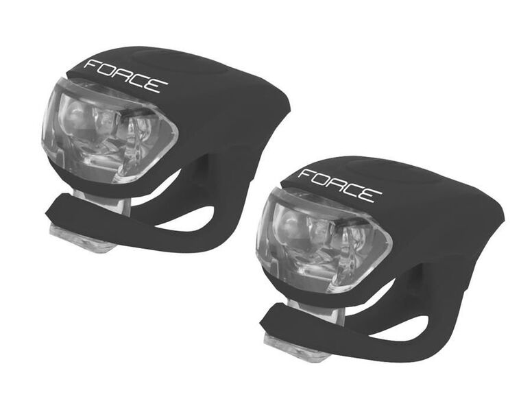 Blikačky sada FORCE DOUBLE přední + zadní, černé