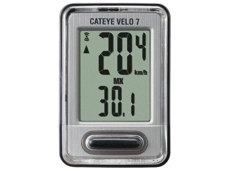 Cyklopočítač CATEYE CAT VELO 7 (VL520) (černá/stříbrná)