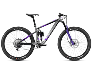 Celoodpružené kolo GHOST Riot Trail Full Party - Silver / Electric Purple